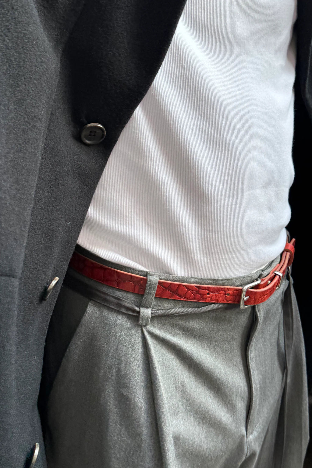 BROWN LABEL LEATHER GOODS SERPENT EMBER BELT RED