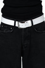 BROWN LABEL LEATHER GOODS ICONIC BELT WHITE/RED