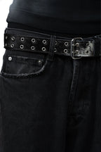 BROWN LABEL LEATHER GOODS PONY HAIR BELT BLACK/WHITE