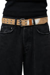 BROWN LABEL LEATHER GOODS PONY HAIR BELT BROWN/WHITE
