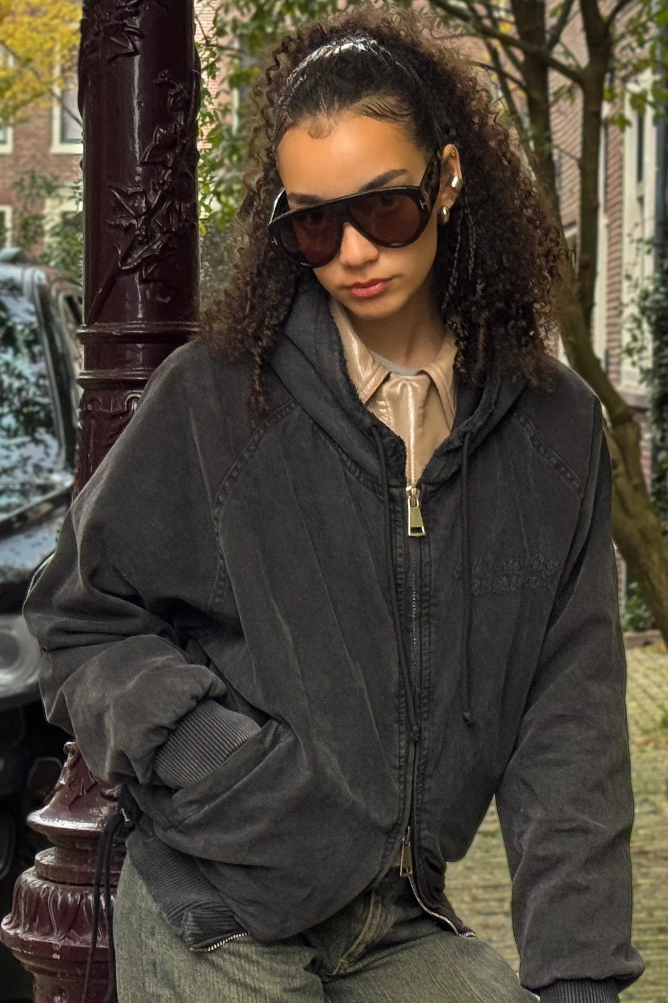 BLUE LABEL VINTAGE HOODED CANVAS JACKET VINTAGE BLACK