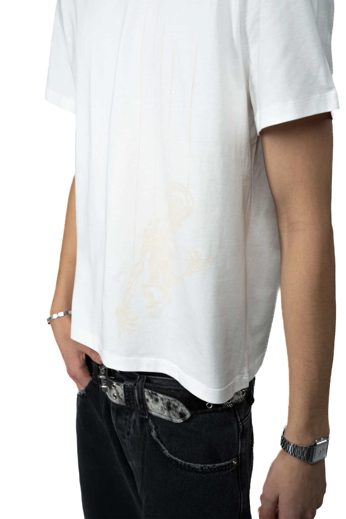 GREY LABEL PRINTED ART SKELETON T-SHIRT OFF WHITE