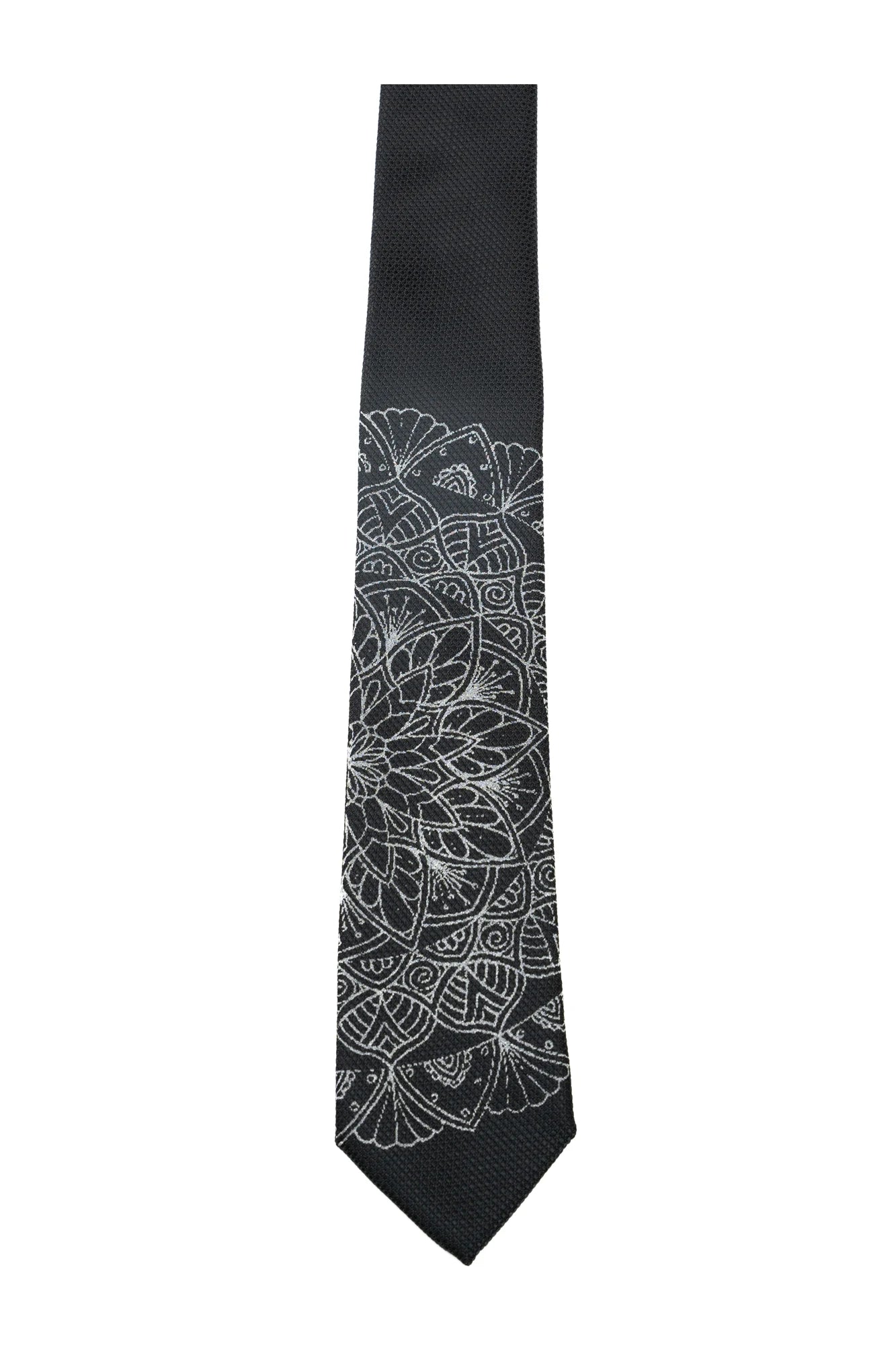 SILVER LABEL ACCESSOIRES PRINTED NECKTIE AND SAFETY PIN BLACK